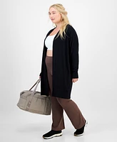 Id Ideology Plus Open-Front Long-Line Cardigan, Exclusively at Macy's