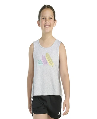 adidas Big Girls Sleeveless Swing Heather Tank Top