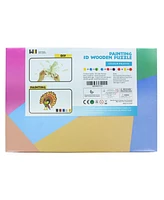3D Wooden Painting Puzzle | Peacock