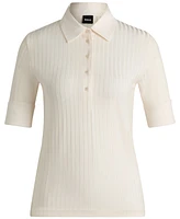 Boss by Hugo Boss Women's Ribbed Polo-Collar T-Shirt