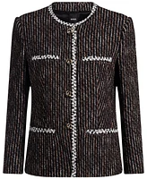 Boss by Hugo Women's Multicolored Boucle Slim-Fit Blazer