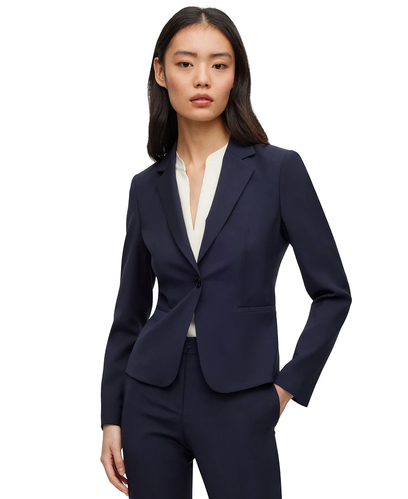 Boss by Hugo Women's Virgin Wool Regular-Fit Button-Up Jacket