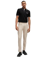 Boss by Hugo Men's Contrast Logo Cotton-Blend Polo Shirt