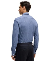 Boss by Hugo Boss Men's Slim-Fit Printed Performance Dress Shirt