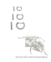Adornia Silver Huggie Hoop Earrings Pack