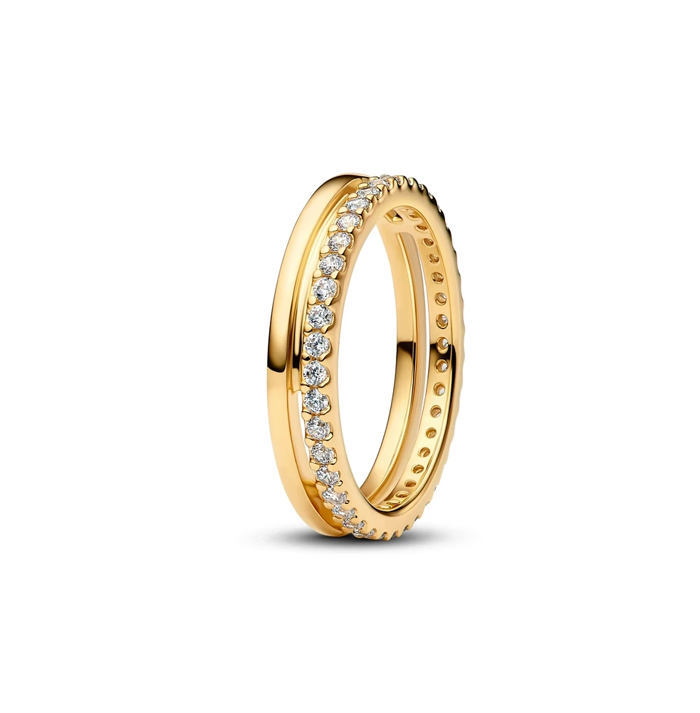 Pandora Double Band 14K Gold-Plated Ring