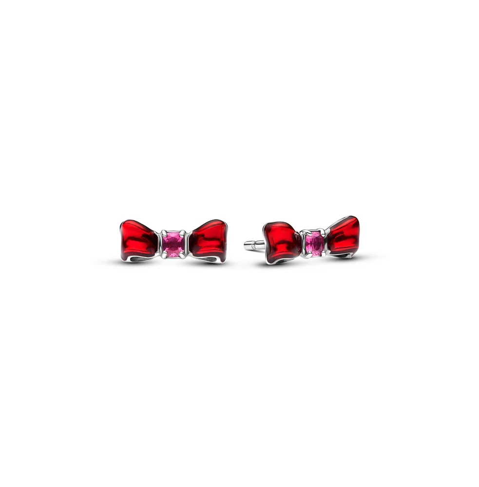 Pandora Sterling Silver Disney Snow White Bow Stud Earrings