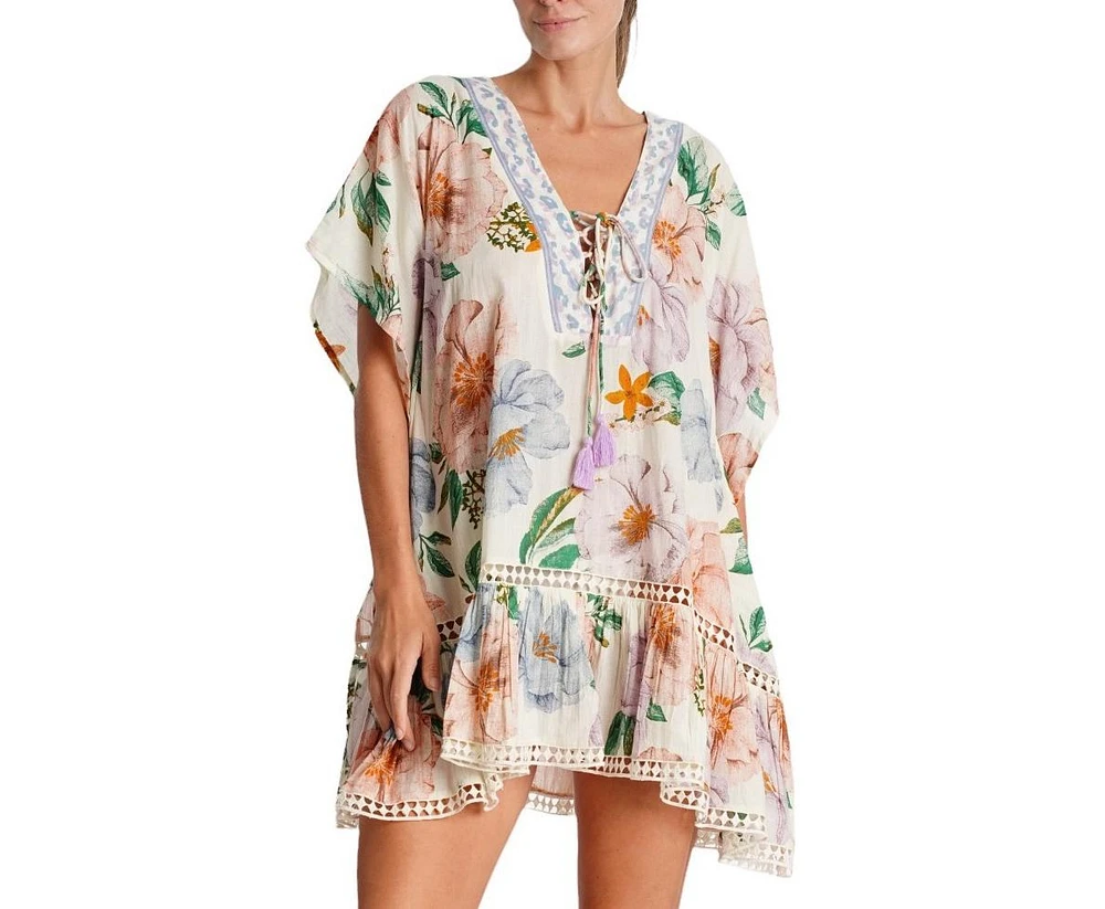 La Moda Clothing Women's Serena Bloom Embroidered Kaftan
