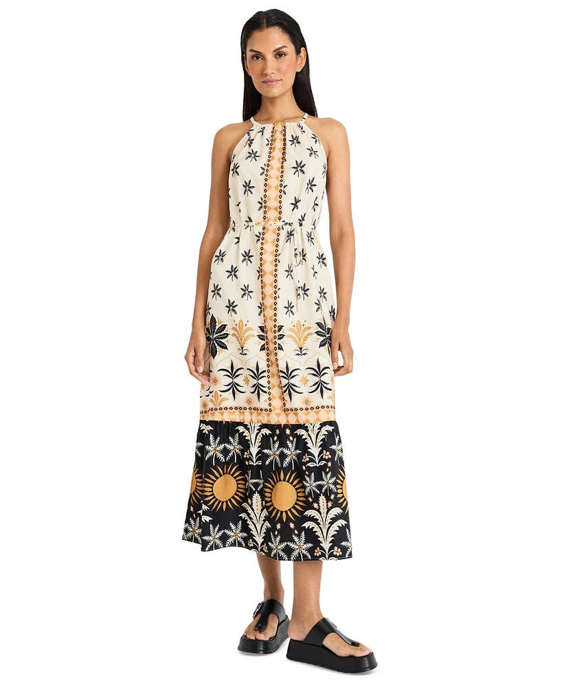 The Good Journey Women's Printed Sleeveless Halter-Neck Maxi Dress