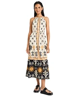 The Good Journey Women's Printed Sleeveless Halter-Neck Maxi Dress