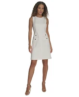 Tommy Hilfiger Women's Jacquard Button-Front Shift Dress