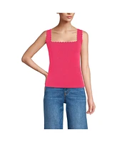 Lands' End Women's High Retention Square Neck Tank Sweater - Set Top