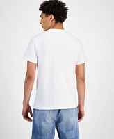 Guess Men's Embroidered Floral Logo Graphic T-Shirt
