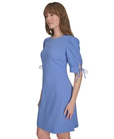 Tommy Hilfiger Women's Jacquard Tie-Sleeve Knit Shift Dress