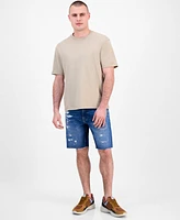 Guess Men's Relaxed Fit Short Sleeve Chest Patch Crewneck T-Shirt