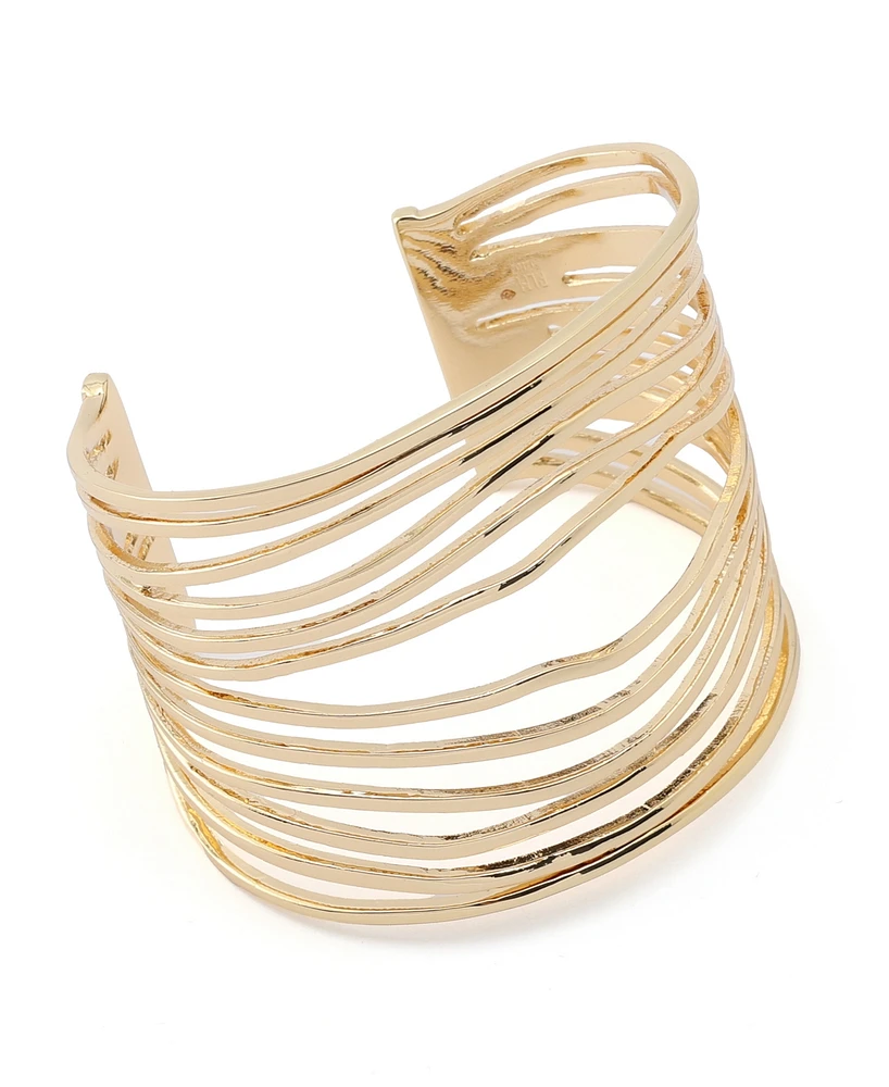 Robert Lee Morris Soho Gold Statement Layered Wire Cuff Bracelet