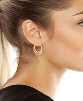 Robert Lee Morris Soho Sculpted Double Row Hoop Earrings