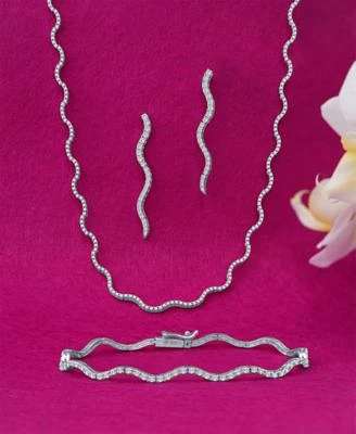 Wrapped In Love Diamond Wavy Tennis Bracelet Necklace Earrings Collection In 14k White Gold Exclusively At Macys