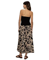 Sanctuary Women's Meet Me At Sea Printed Strapless Midi Dress