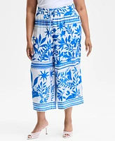 I.n.c. International Concepts Plus Drawstring Wide-Leg Pants, Exclusively at Macy's