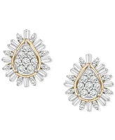 Wrapped in Love Diamond Teardrop Cluster Stud Earrings (1/2 ct. tw) in 14k Gold, Exclusively at Macy's