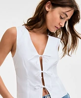 Steve Madden Women's Aliza Sleeveless Tie-Front Top