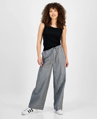 and Now This Petite Cotton Linen Drawstring Cargo Pants, Exclusively at Macy's