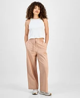 and Now This Petite Cotton Linen Drawstring Cargo Pants, Exclusively at Macy's