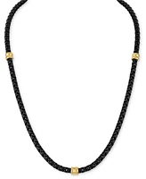 Esquire Men's Jewelry Box Link 22" Chain Necklace in Black & Gold-Tone Ion Plated Stainless Steel, Exclusively at Macy's