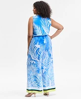 I.n.c. International Concepts Plus Printed Tie-Waist Jumpsuit, Exclusively at Macy's