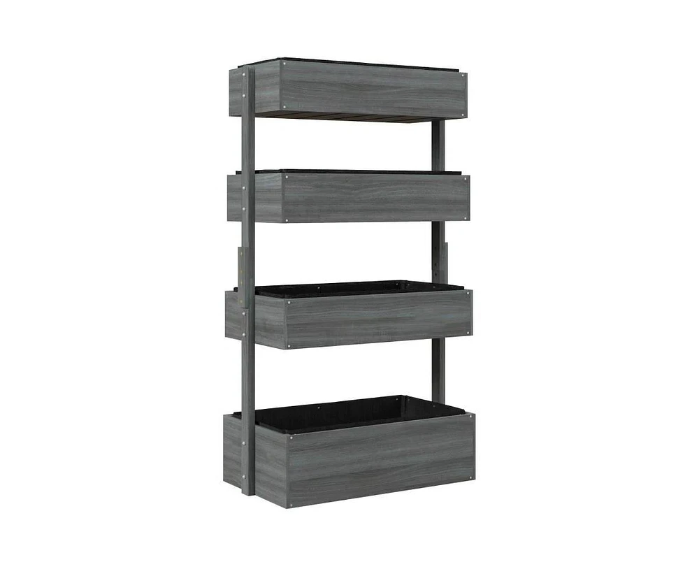 4 Tier Vertical Wooden Planter Box Raised Bed