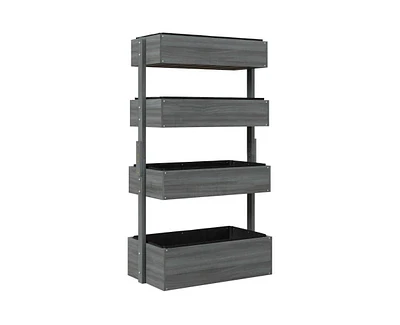 4 Tier Vertical Wooden Planter Box Raised Bed