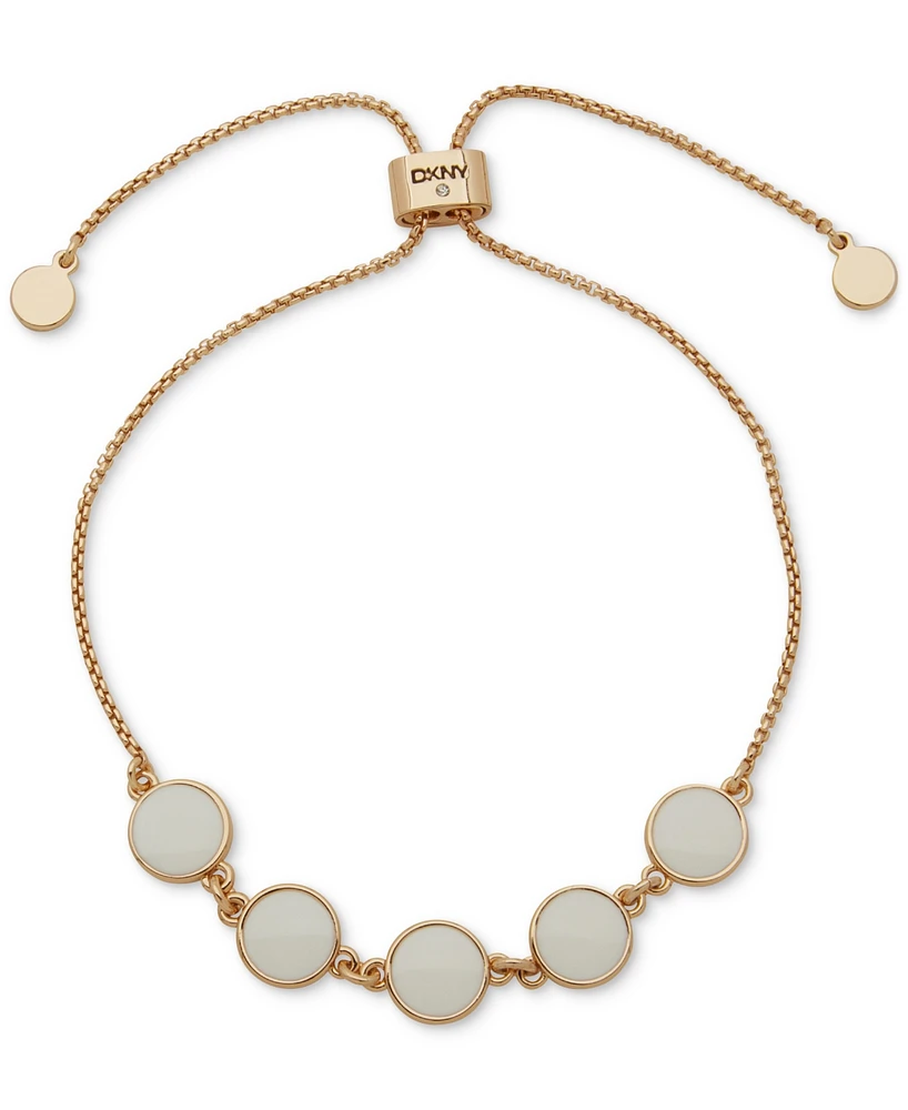 Dkny Gold-Tone Five Color Disc Slider Bracelet