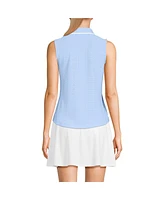 Lands' End Women's Sleeveless Eyelet Active Polo Top