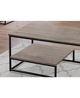 Set of Three Metal Coffee Tables with Shelf for Storage and Display
