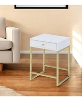 Solid Wood End Table with Drawer – Perfect Side Table for Living Room or Office