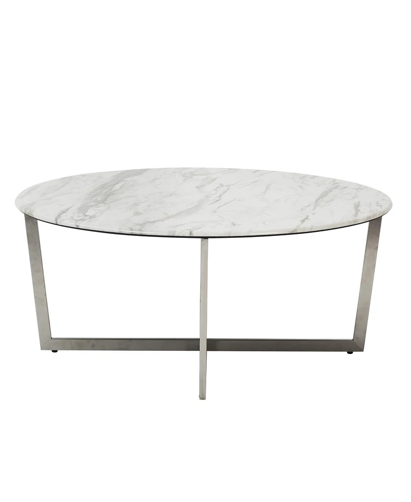 Metal Round Coffee Table for Modern Living Room or Office Decor