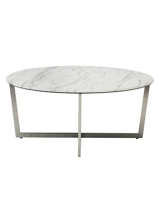 Metal Round Coffee Table for Modern Living Room or Office Decor