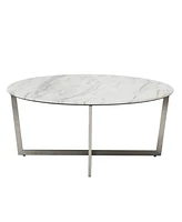 Metal Round Coffee Table for Modern Living Room or Office Decor