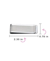 Bling Jewelry Basic Matte Finish Large Wide Strong Simple Plain Money Clip Card Holder Silver Tone Stainless Steel