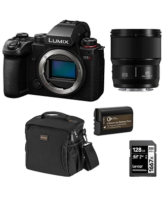 Panasonic Lumix S5II Mirrorless Camera, Bundle with 85mm f/1.8 Lens, Battery, Alpine 160 Shoulder Bag and 128GB Memory Card