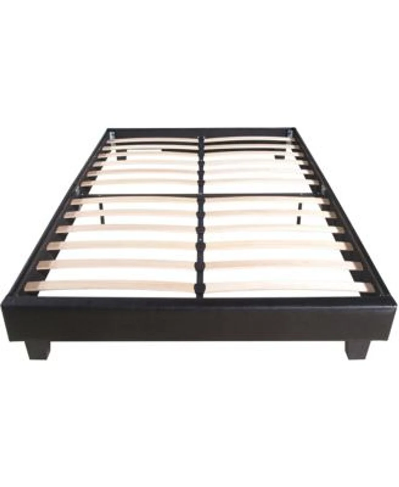 Solid Manufactured Wood Bed Frame X2013 Faux Leather Upholstered Headboard