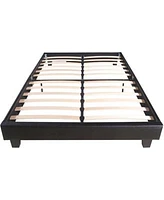 Solid Manufactured Wood Bed Frame X2013 Faux Leather Upholstered Headboard