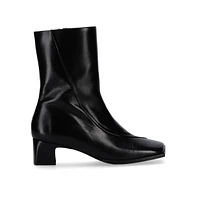 Chantal Black Leather Ankle Boots