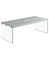 Contemporary Wood and Glass Coffee Table for Home or Office