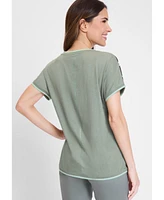 Olsen Women's Abstract Palm Print T-Shirt