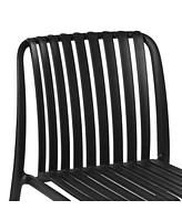 Outdoor Stackable Polypropylene Plastic Dining Side Chairs (Set of 2)
