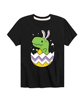 Hybrid Toddler Boys Happy Easter Dino Egg Graphic T-Shirt