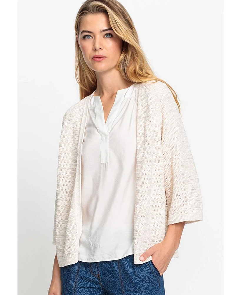 Olsen Women's 3/4 Sleeve Boxy Cardigan