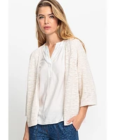Olsen Women's 3/4 Sleeve Boxy Cardigan